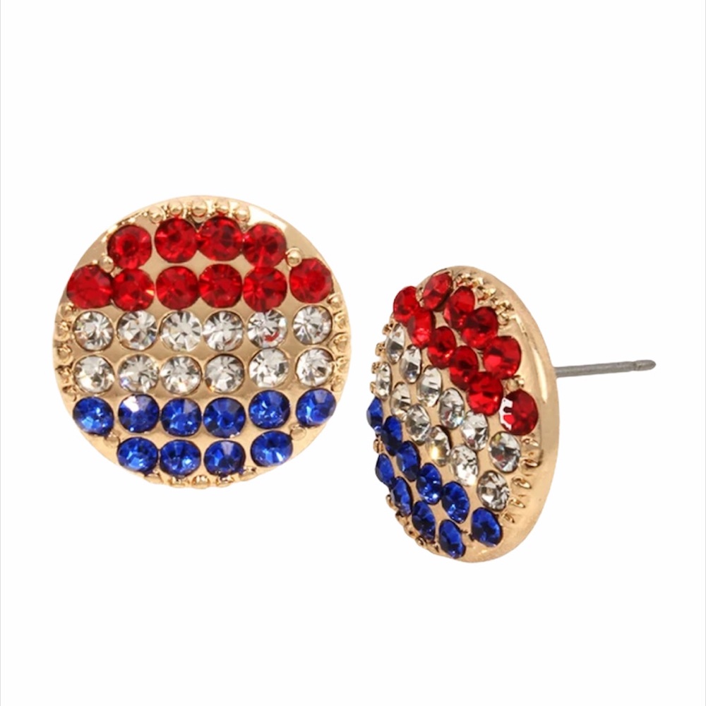 Betsey Johnson Firework Fun Round Earrings, Gold